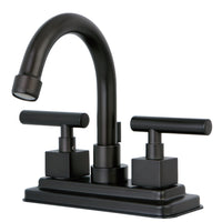 Thumbnail for Kingston Brass KS8665CQL Claremont 4 in. Centerset Bathroom Faucet with Brass Pop-Up, Oil Rubbed Bronze - BNGBath