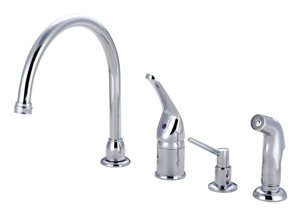 Kingston Brass KB821K1 Single-Handle Widespread Kitchen Faucet, Polished Chrome - BNGBath