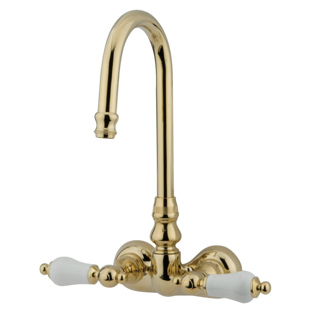 Kingston Brass CC75T2 Vintage 3-3/8-Inch Wall Mount Tub Faucet, Polished Brass - BNGBath