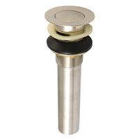 Thumbnail for Kingston Brass KB6008 Complement Push-Up Drain with Overflow, Brushed Nickel - BNGBath