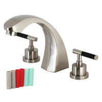 Thumbnail for Kingston Brass KS4368CKL Kaiser Two-Handle Roman Tub Faucet, Brushed Nickel - BNGBath