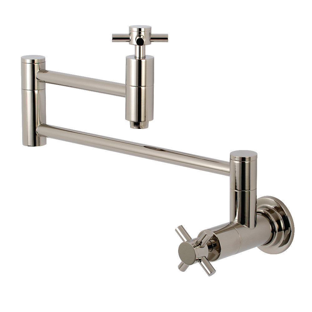 Kingston Brass KS8106DX Concord Wall Mount Pot Filler Kitchen Faucet, Polished Nickel - BNGBath