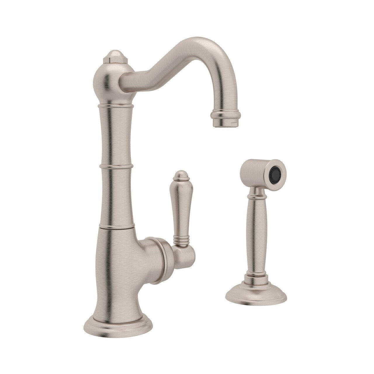 ROHL Cinquanta Single Hole Column Spout Kitchen Faucet with Sidespray - BNGBath