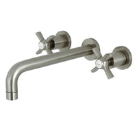 Thumbnail for Kingston Brass KS8028ZX Millennium Two-Handle Wall Mount Tub Faucet, Brushed Nickel - BNGBath