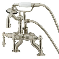 Thumbnail for Kingston Brass CC2007T8 Vintage Clawfoot Tub Faucet with Hand Shower, Brushed Nickel - BNGBath