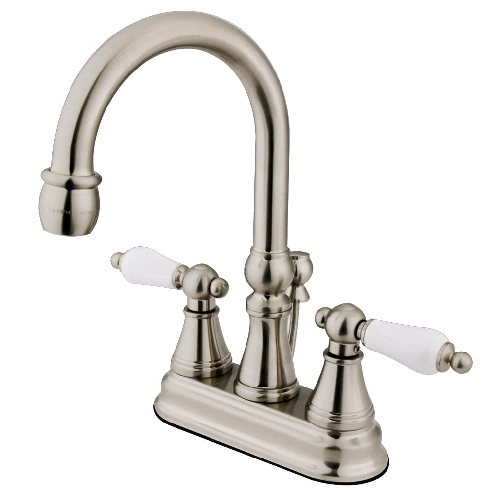 Kingston Brass KS2618PL 4 in. Centerset Bathroom Faucet, Brushed Nickel - BNGBath