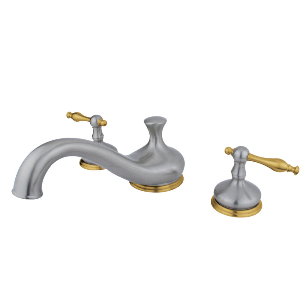 Kingston Brass KS3339NL Heritage Roman Tub Faucet, Brushed Nickel/Polished Brass - BNGBath