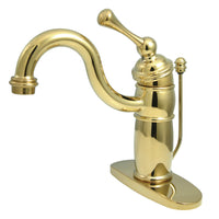 Thumbnail for Kingston Brass KB1402BL Victorian Single-Handle Bathroom Faucet with Pop-Up Drain, Polished Brass - BNGBath