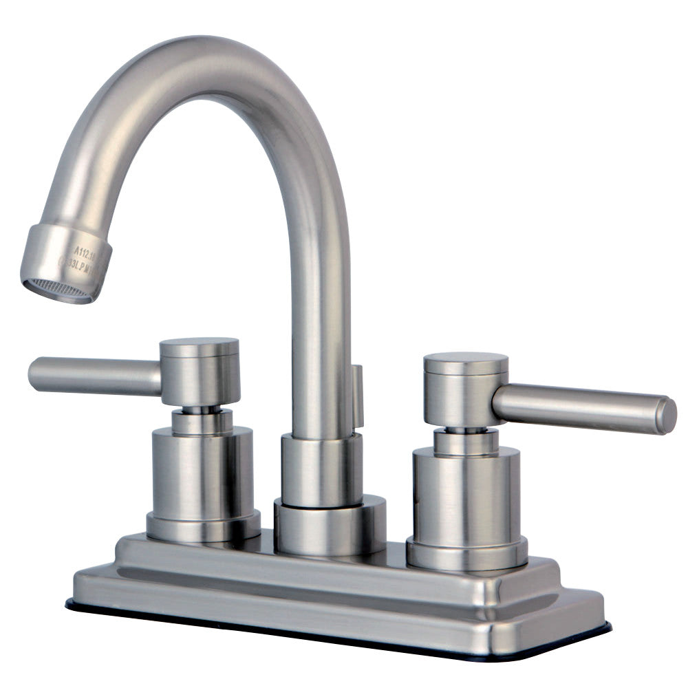 Kingston Brass KS8668DL Concord 4 in. Centerset Bathroom Faucet with Brass Pop-Up, Brushed Nickel - BNGBath