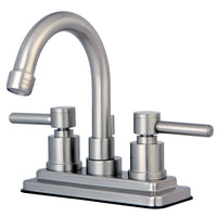 Thumbnail for Kingston Brass KS8668DL Concord 4 in. Centerset Bathroom Faucet with Brass Pop-Up, Brushed Nickel - BNGBath