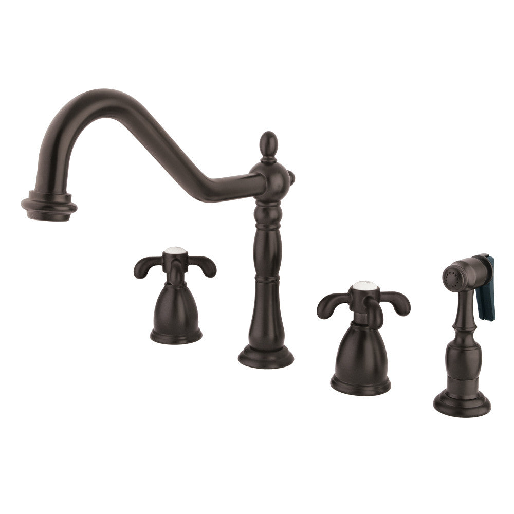 Kingston Brass KB1795TXBS Widespread Kitchen Faucet, Oil Rubbed Bronze - BNGBath