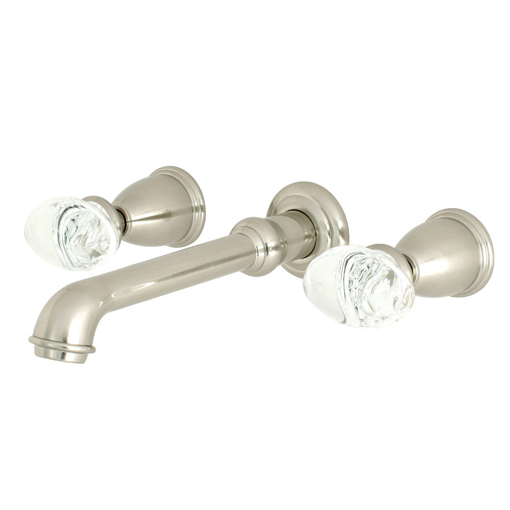 Kingston Brass KS7128WVL Krystal Onyx Two-Handle Wall Mount Bathroom Faucet, Brushed Nickel - BNGBath