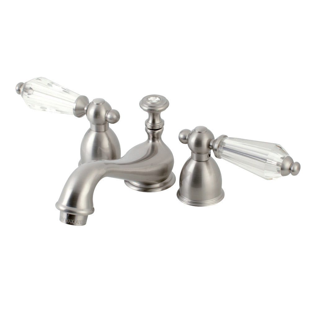 Kingston Brass KS3958WLL Wilshire Mini-Widespread Bathroom Faucet with Brass Pop-Up, Brushed Nickel - BNGBath