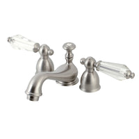 Thumbnail for Kingston Brass KS3958WLL Wilshire Mini-Widespread Bathroom Faucet with Brass Pop-Up, Brushed Nickel - BNGBath