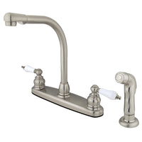 Thumbnail for Kingston Brass GKB718SP Victorian Centerset Kitchen Faucet, Brushed Nickel - BNGBath