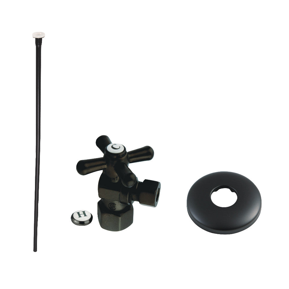 Kingston Brass KTK100MBP Trimscape Toilet Supply Kit Combo 1/2-Inch IPS X 3/8-Inch Comp Outlet, Matte Black - BNGBath