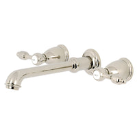 Thumbnail for Kingston Brass KS7126TAL 8-Inch Center Wall Mount Bathroom Faucet, Polished Nickel - BNGBath