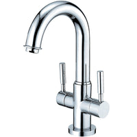 Thumbnail for Kingston Brass KS8451DL Concord Two-Handle Bathroom Faucet with Push Pop-Up and Cover Plate, Polished Chrome - BNGBath