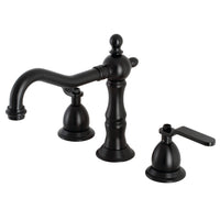 Thumbnail for Kingston Brass KS1970KL Whitaker Widespread Bathroom Faucet with Brass Pop-Up, Matte Black - BNGBath