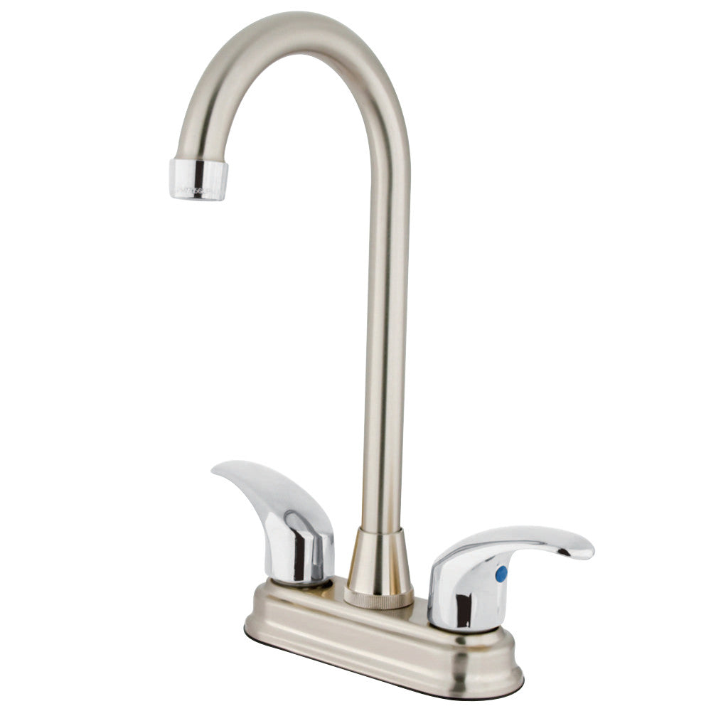 Kingston Brass KB6497LL Legacy 4" Centerset Bar Faucet, Brushed Nickel/Polished Chrome - BNGBath