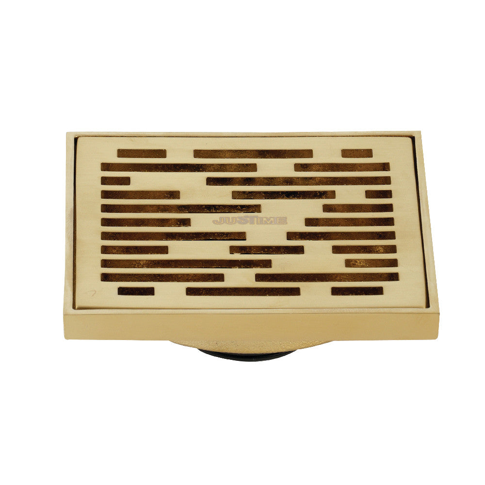 Kingston Brass BSF6310BB Watercourse Transit 4" Square Grid Shower Drain, Brushed Brass - BNGBath