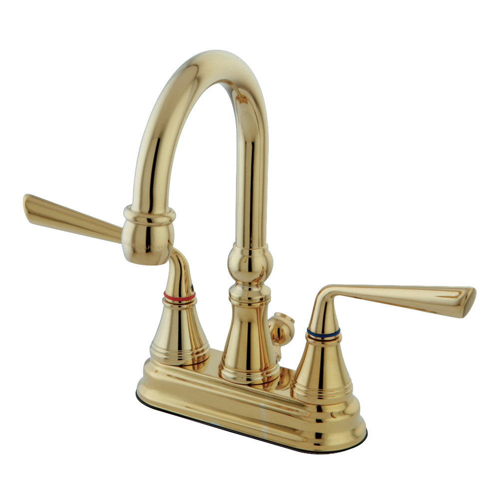 Kingston Brass KS2612ZL 4 in. Centerset Bathroom Faucet, Polished Brass - BNGBath