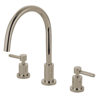 Thumbnail for Kingston Brass KS8726DLLS Widespread Kitchen Faucet, Polished Nickel - BNGBath
