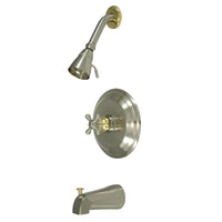 Thumbnail for Kingston Brass KB2639BX Tub and Shower Faucet, Brushed Nickel/Polished Brass - BNGBath