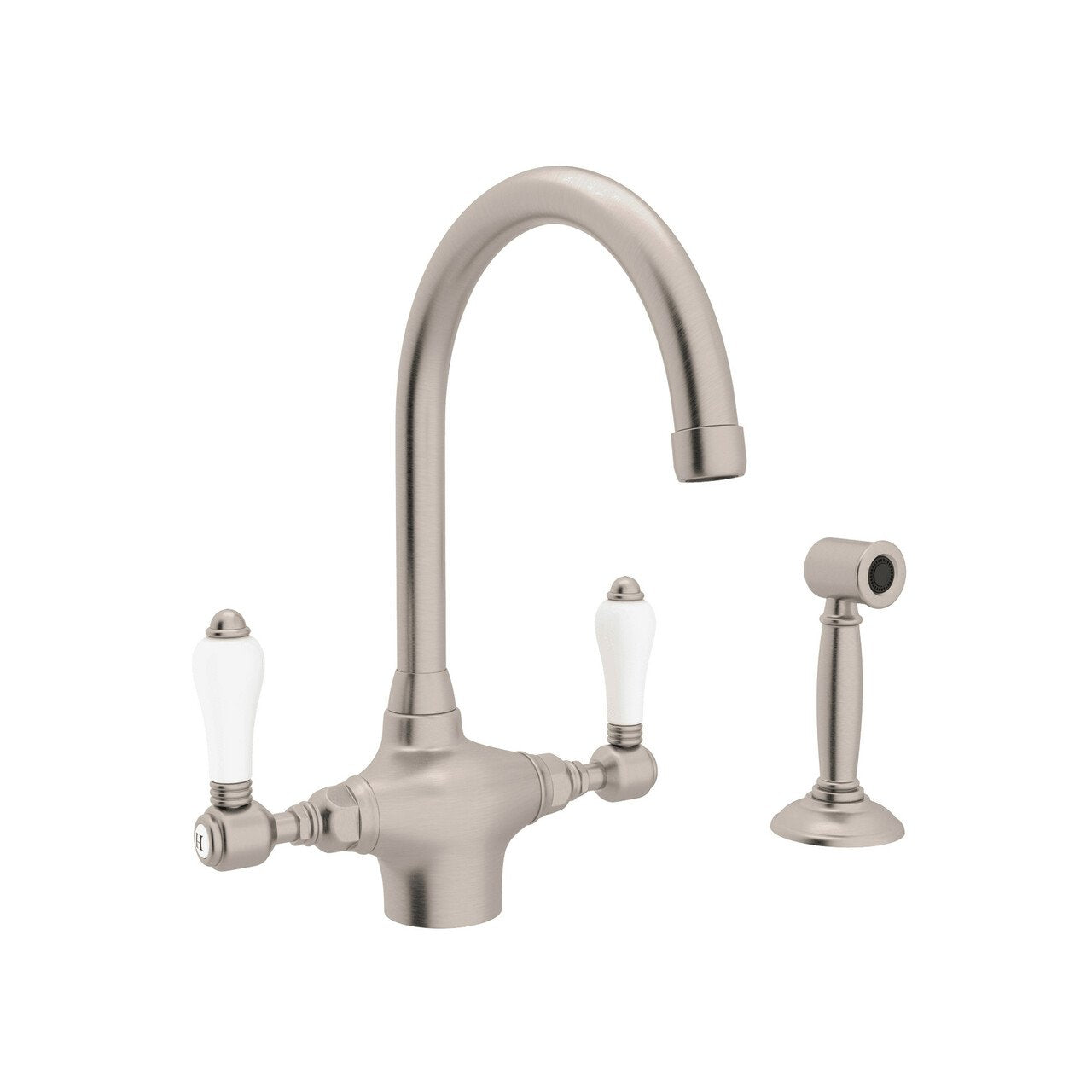 ROHL San Julio Single Hole C-Spout Kitchen Faucet with Sidespray - BNGBath