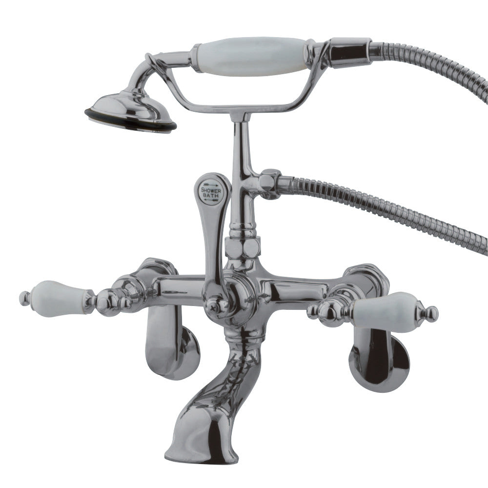 Kingston Brass CC56T1 Vintage Adjustable Center Wall Mount Tub Faucet, Polished Chrome - BNGBath