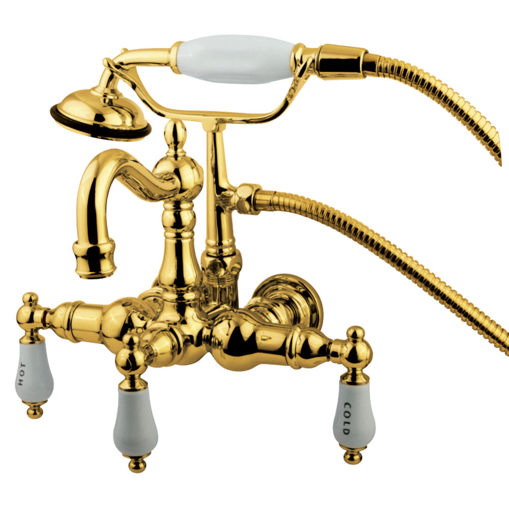 Kingston Brass CC1009T2 Vintage 3-3/8-Inch Wall Mount Tub Faucet, Polished Brass - BNGBath