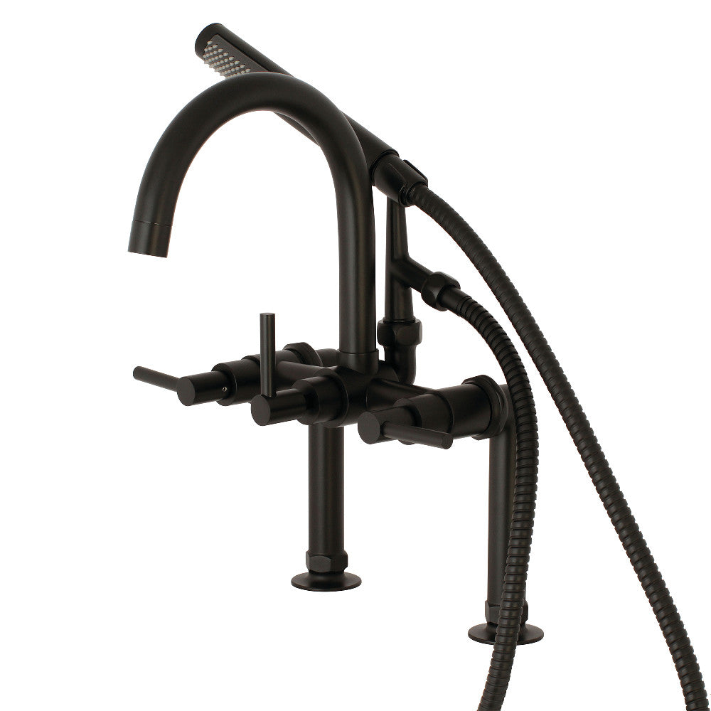 Aqua Vintage AE8100DL Concord 7-Inch Deck Mount Clawfoot Tub Faucet, Matte Black - BNGBath