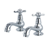 Thumbnail for Kingston Brass KS1101BEX Basin Tap Faucet with Cross Handle, Polished Chrome - BNGBath