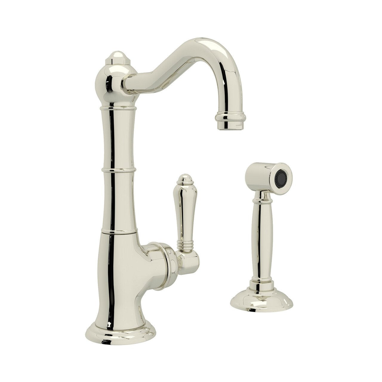 ROHL Cinquanta Single Hole Column Spout Kitchen Faucet with Sidespray - BNGBath