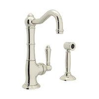 Thumbnail for ROHL Cinquanta Single Hole Column Spout Kitchen Faucet with Sidespray - BNGBath