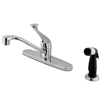 Thumbnail for Kingston Brass KB572 Chatham Single-Handle Centerset Kitchen Faucet, Polished Chrome - BNGBath