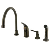 Thumbnail for Kingston Brass KB825K5 Single-Handle Widespread Kitchen Faucet, Oil Rubbed Bronze - BNGBath