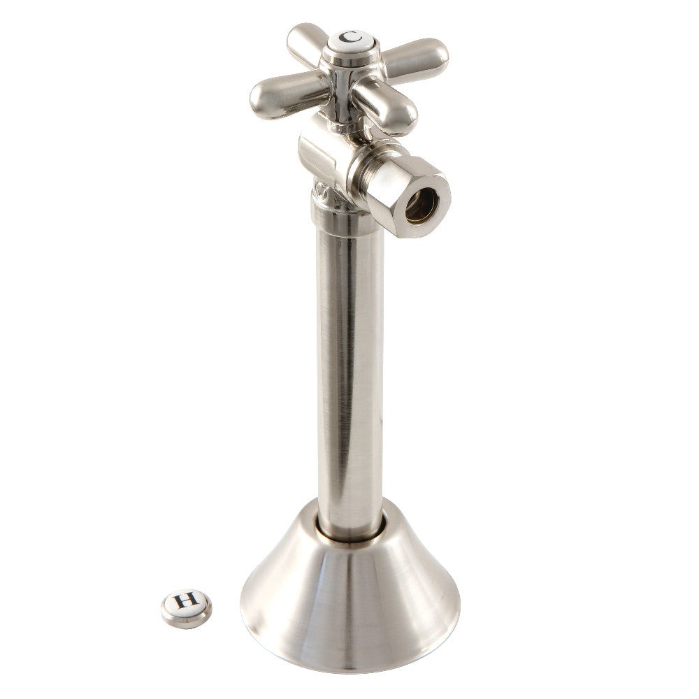 Kingston Brass CC83208X 1/2" Sweat x 3/8" OD Comp Angle Shut-Off Valve with 5" Extension, Brushed Nickel - BNGBath