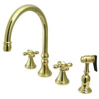 Thumbnail for Kingston Brass KS2792AXBS Widespread Kitchen Faucet, Polished Brass - BNGBath