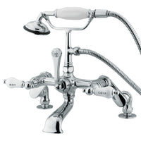 Thumbnail for Kingston Brass CC654T1 Vintage Adjustable Center Deck Mount Tub Faucet, Polished Chrome - BNGBath