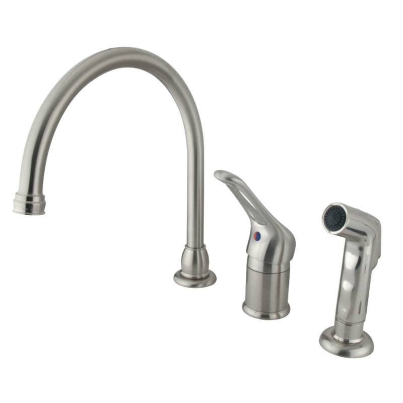 Kingston Brass KB818 Single-Handle Widespread Kitchen Faucet, Brushed Nickel - BNGBath