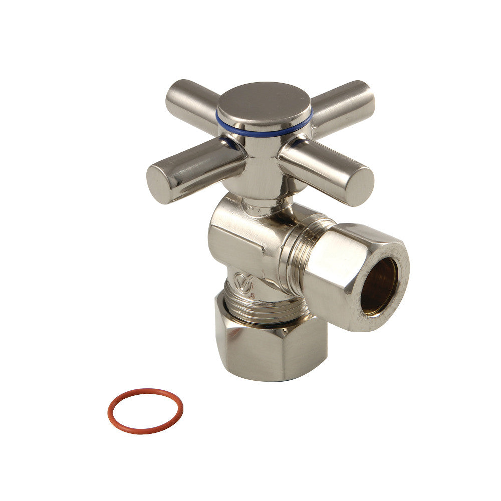 Kingston Brass CC54408DX Concord 5/8" x 1/2" O.D. Comp, Quarter Turn Angle Stop Valve, Brushed Nickel - BNGBath