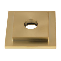 Thumbnail for Kingston Brass FLSQUARE7 Claremont Heavy Duty Square Solid Cast Brass Shower Flange, Brushed Brass - BNGBath