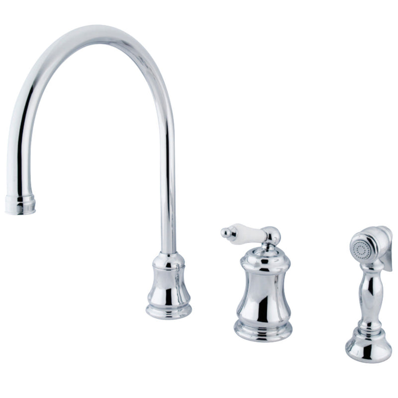Kingston Brass KS3811PLBS Widespread Kitchen Faucet, Polished Chrome - BNGBath