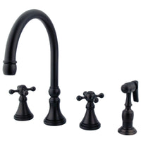Thumbnail for Kingston Brass KS2795KXBS Widespread Kitchen Faucet, Oil Rubbed Bronze - BNGBath