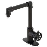 Thumbnail for Kingston Brass KSD144RXMB Single-Handle 1-Hole Deck Mount Bathroom Faucet with Push Pop-Up in Matte Black - BNGBath