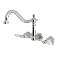 Thumbnail for Kingston Brass KS1281PL Wall Mount Kitchen Faucet, Polished Chrome - BNGBath