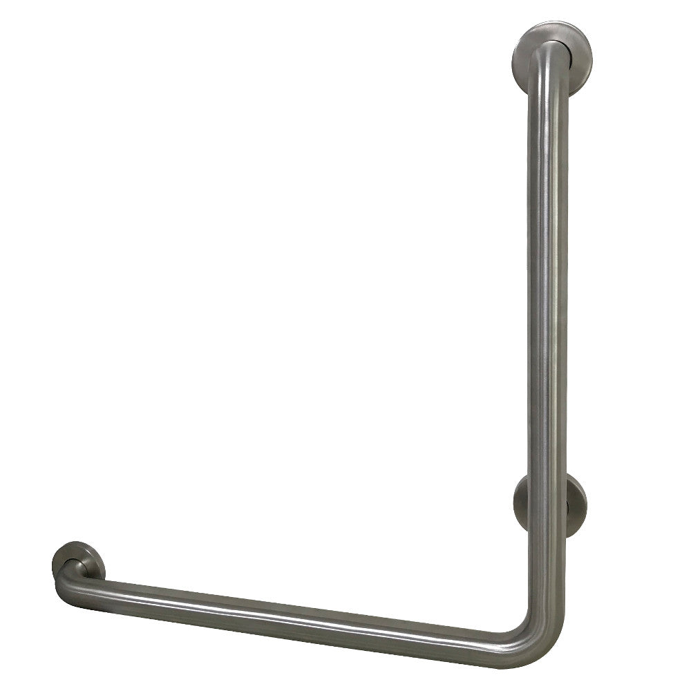 Kingston Brass GBL1224CSL8 24"x 24" L-Shaped Grab Bar - Left Hand, Brushed Nickel - BNGBath