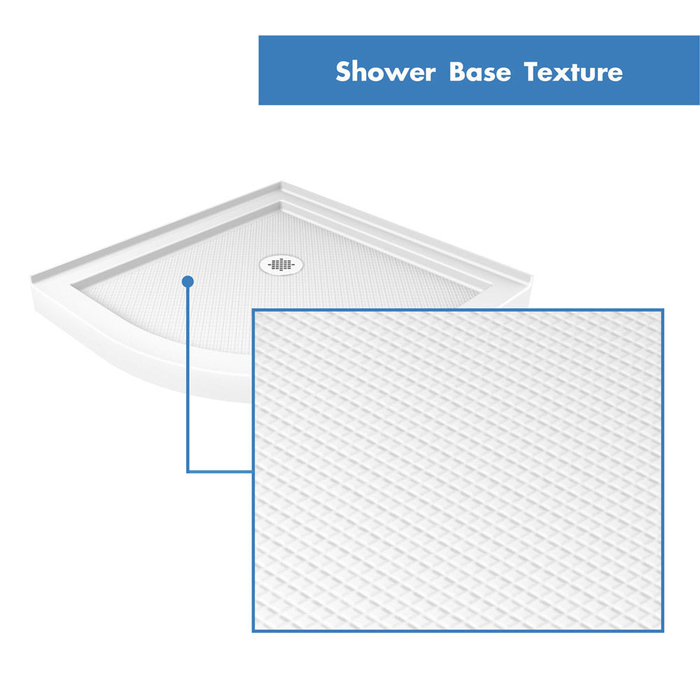 DreamLine Prime 33 in. x 33 in. x 74 3/4 in. Corner Sliding Shower Enclosure and SlimLine Shower Base Kit, Frosted Glass - BNGBath