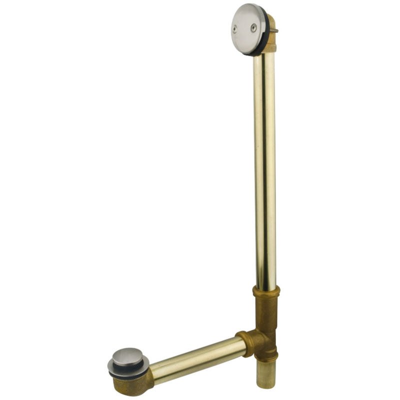 Kingston Brass PDTT2208 20" Tub Waste with Overflow with Tip Toe Drain, Brushed Nickel - BNGBath